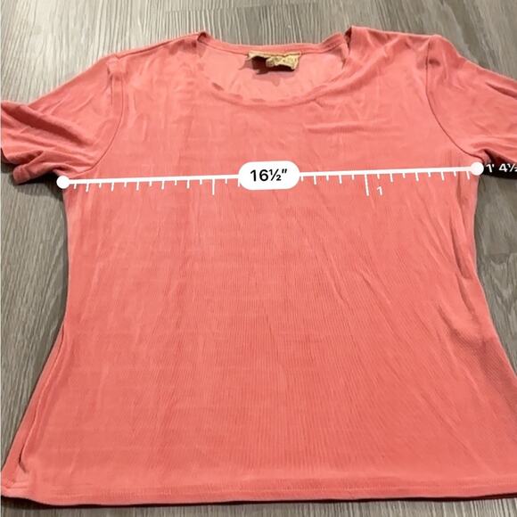 Double D Ranch Coral Pink Short Sleeve Basic Tee Shirt Size XS‎ - Picture 7 of 8